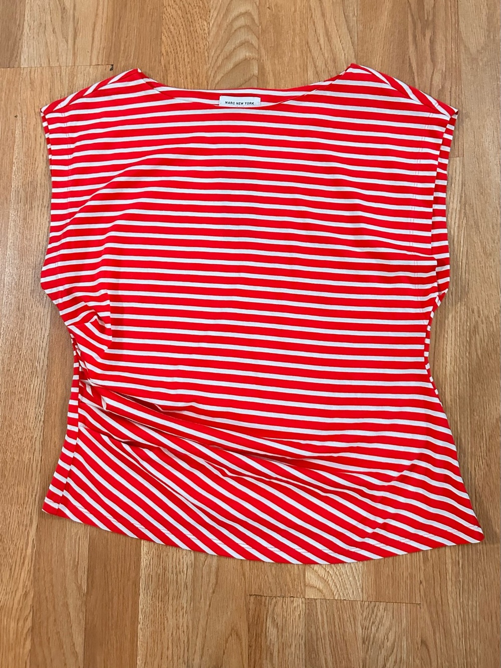 Marc New York Red & White Striped Boatneck Tank
